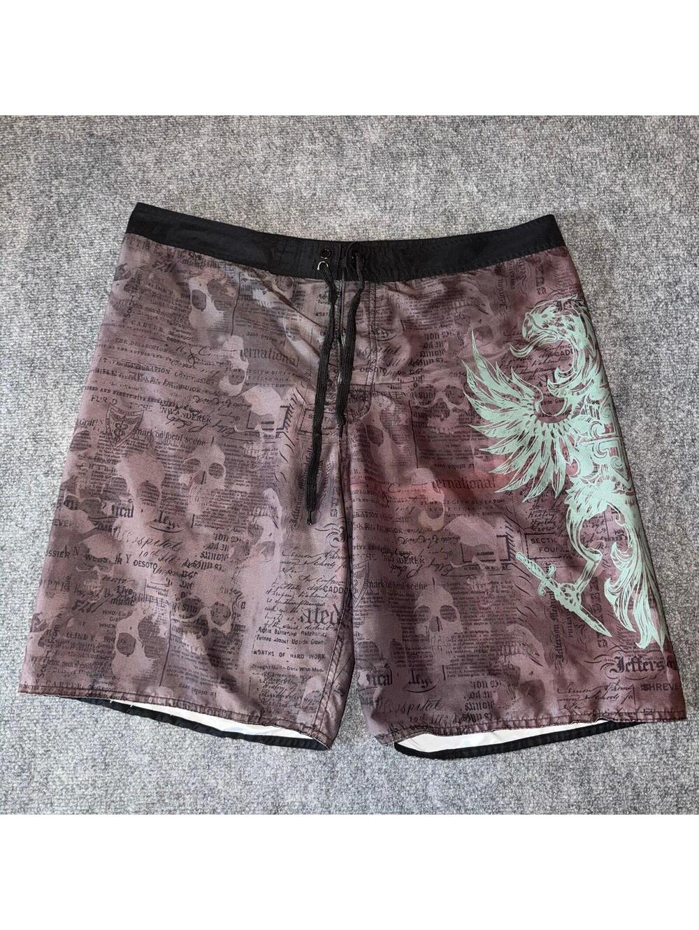 Joe Boxer Grunge Surf Board Shorts Mens 2XL Vtg y2k 90s Rare